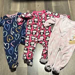 Carter's Heart, Penguin, and Polka Dot Footies Set